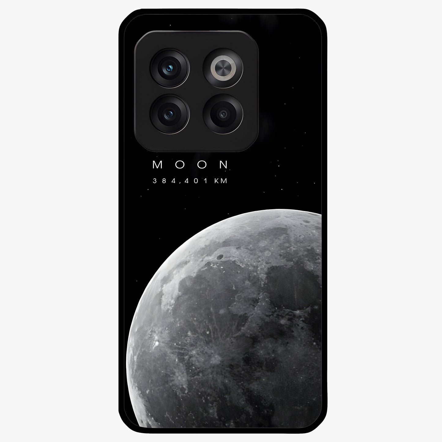 Cosmic Moon Glow Glass Case for 1+10T serene front view featuring glowing moon artwork with celestial tones