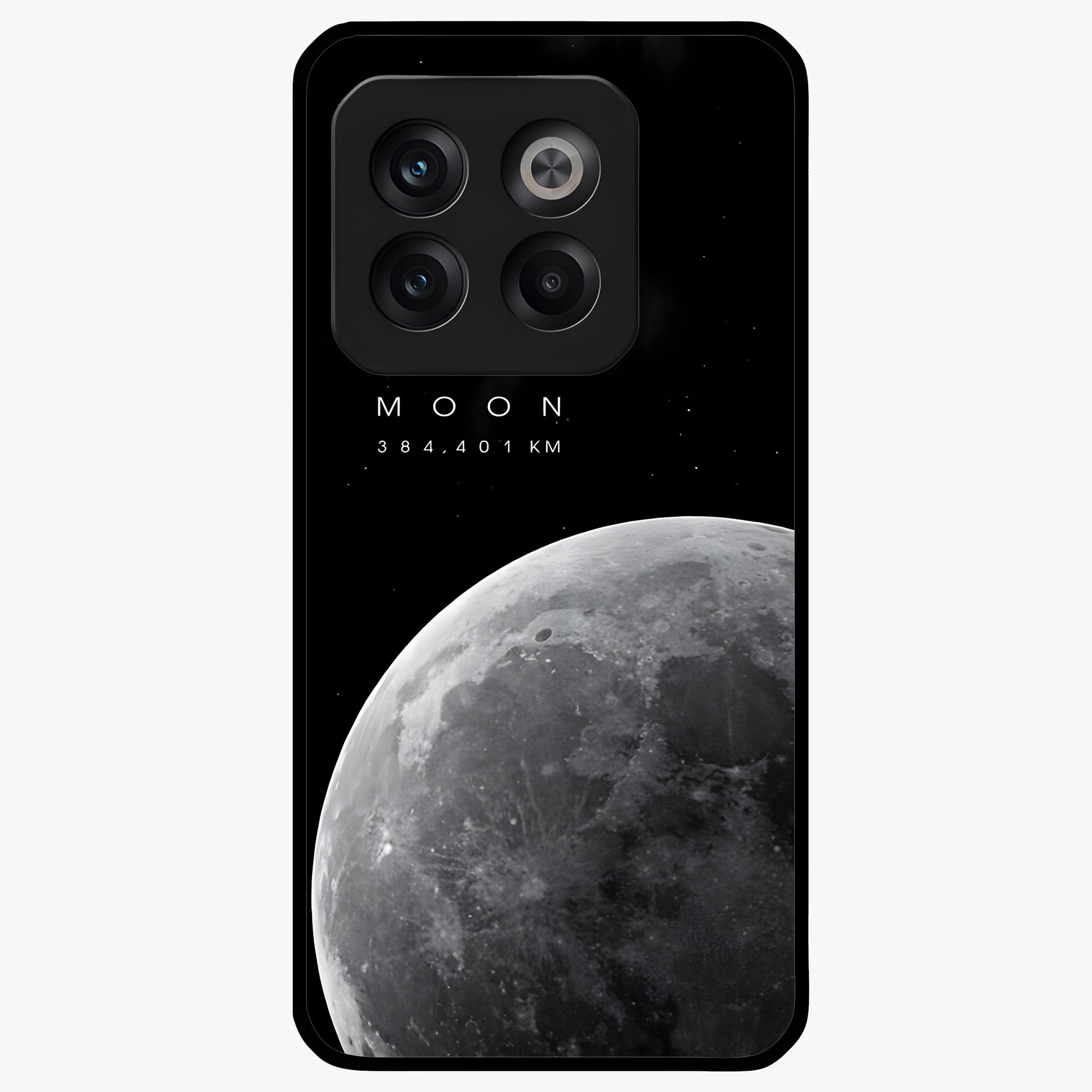 Cosmic Moon Glow Glass Case for 1+10T serene front view featuring glowing moon artwork with celestial tones