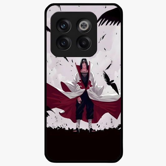 Crimson Crow Ascension Glass Case for 1+10T powerful front view featuring crow artwork with dark crimson background