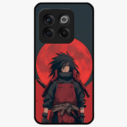 Crimson Moon Warlord Glass Case for 1+10T dramatic front view featuring warrior themed artwork under crimson moonlight