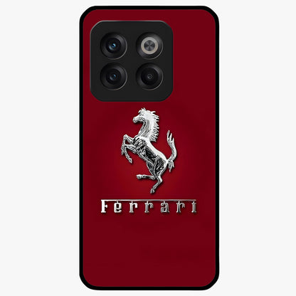 Crimson Stallion Prestige Glass Case for 1+10T powerful front view featuring majestic stallion artwork in crimson tones