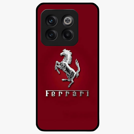 Crimson Stallion Prestige Glass Case for 1+10T powerful front view featuring majestic stallion artwork in crimson tones