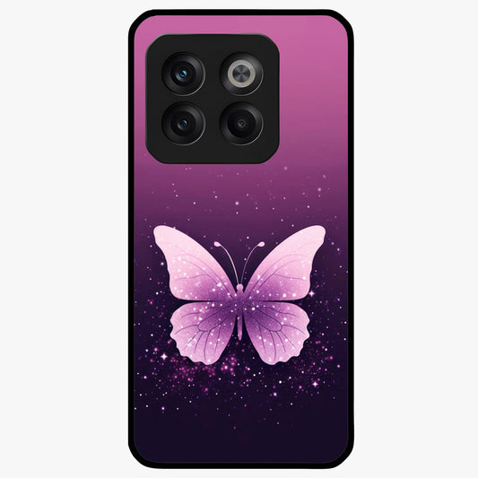 Cute Starry Butterfly Glass Case for 1+10T dreamy front view featuring butterfly artwork with sparkling star accents
