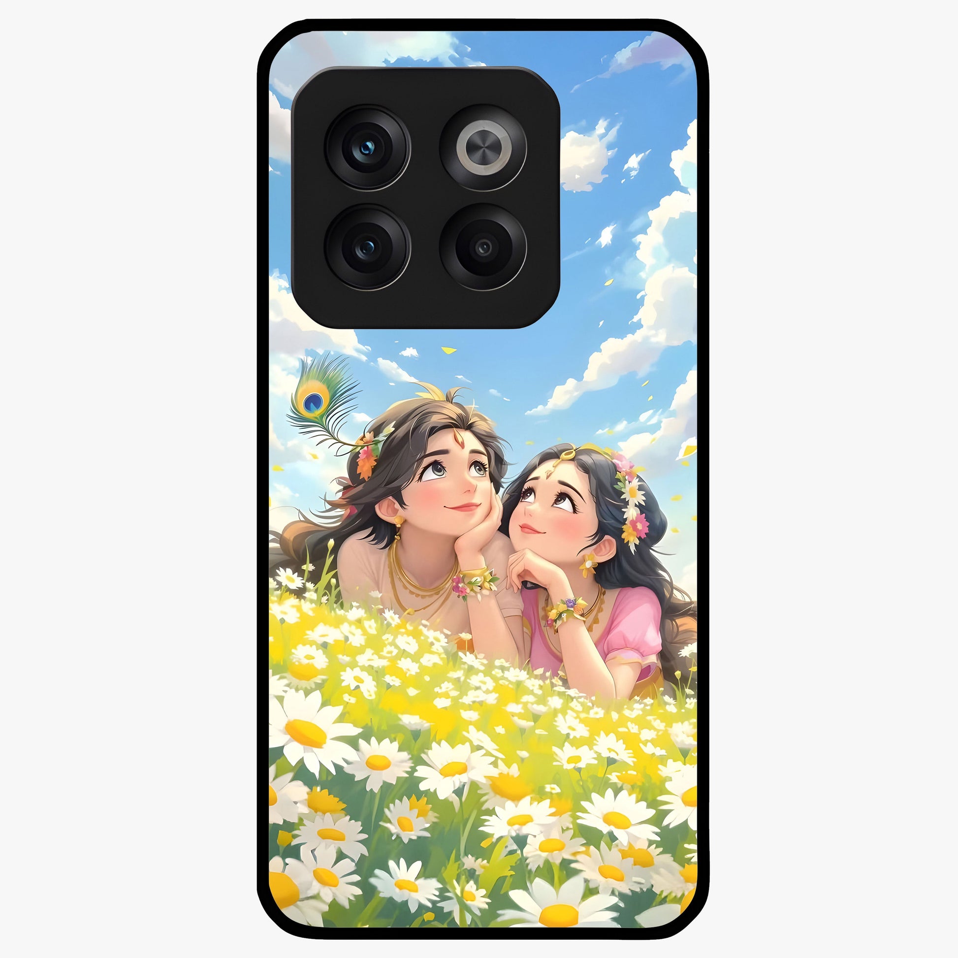 Daisy Daydream Love Glass Case for 1+10T soft front view featuring romantic daisy floral artwork