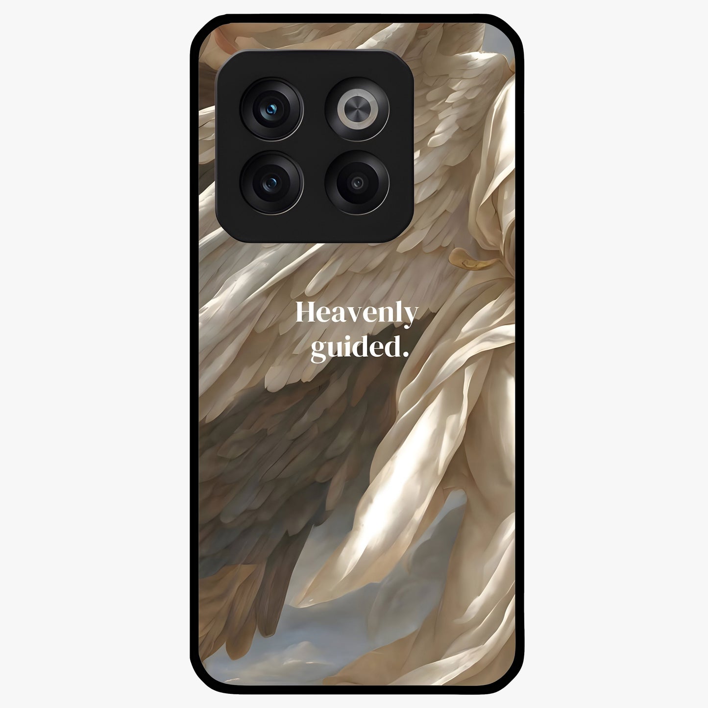 Divine Winged Grace Glass Case for 1+10T graceful front view featuring timeless spiritual artwork