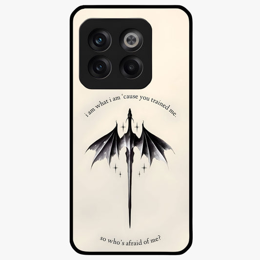 Dragon Quote Art Glass Case for 1+10T bold front view featuring dragon illustration with motivational quote artwork
