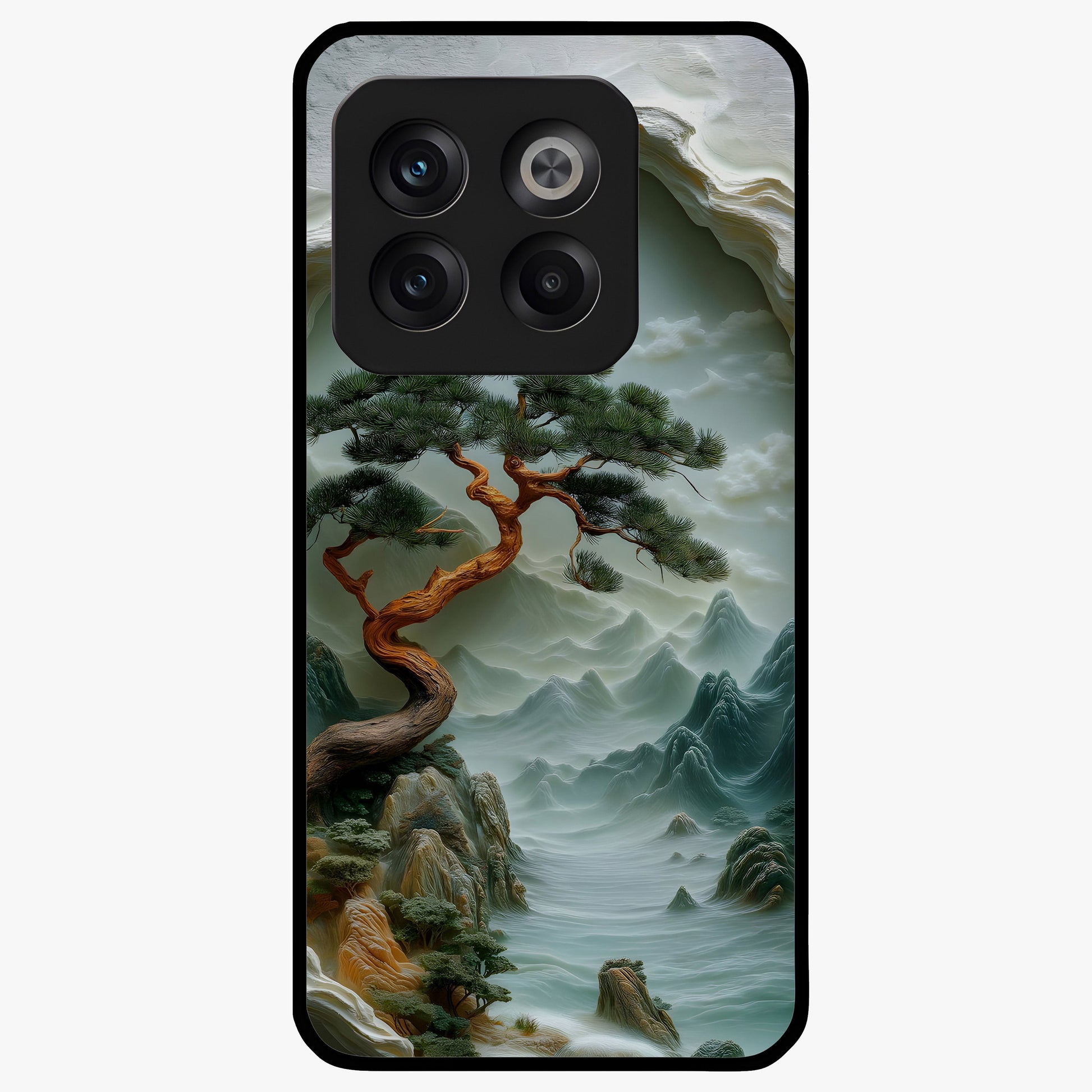 Eternal Nature Spirit Glass Case for 1+10T serene front view featuring earthy nature inspired artwork