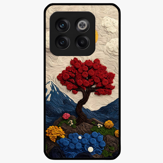 Eternal Nature Tapestry Glass Case for 1+10T elegant front view featuring intricate nature tapestry artwork