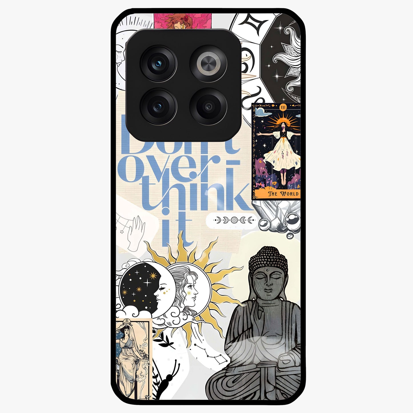 Ethereal Thoughts Glass Case for 1+10T dreamy front view featuring abstract artistic artwork with soft tones