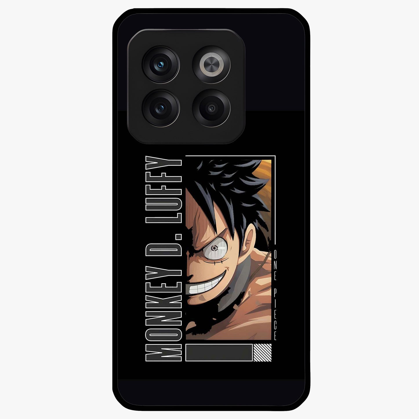 Fearless Pirate Smile Glass Case for 1+10T edgy front view featuring pirate inspired artwork with bold expression