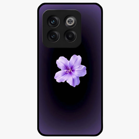 Flower on Soft Violet Gradient Glass Case for 1+10T elegant front view featuring floral artwork over smooth violet gradient