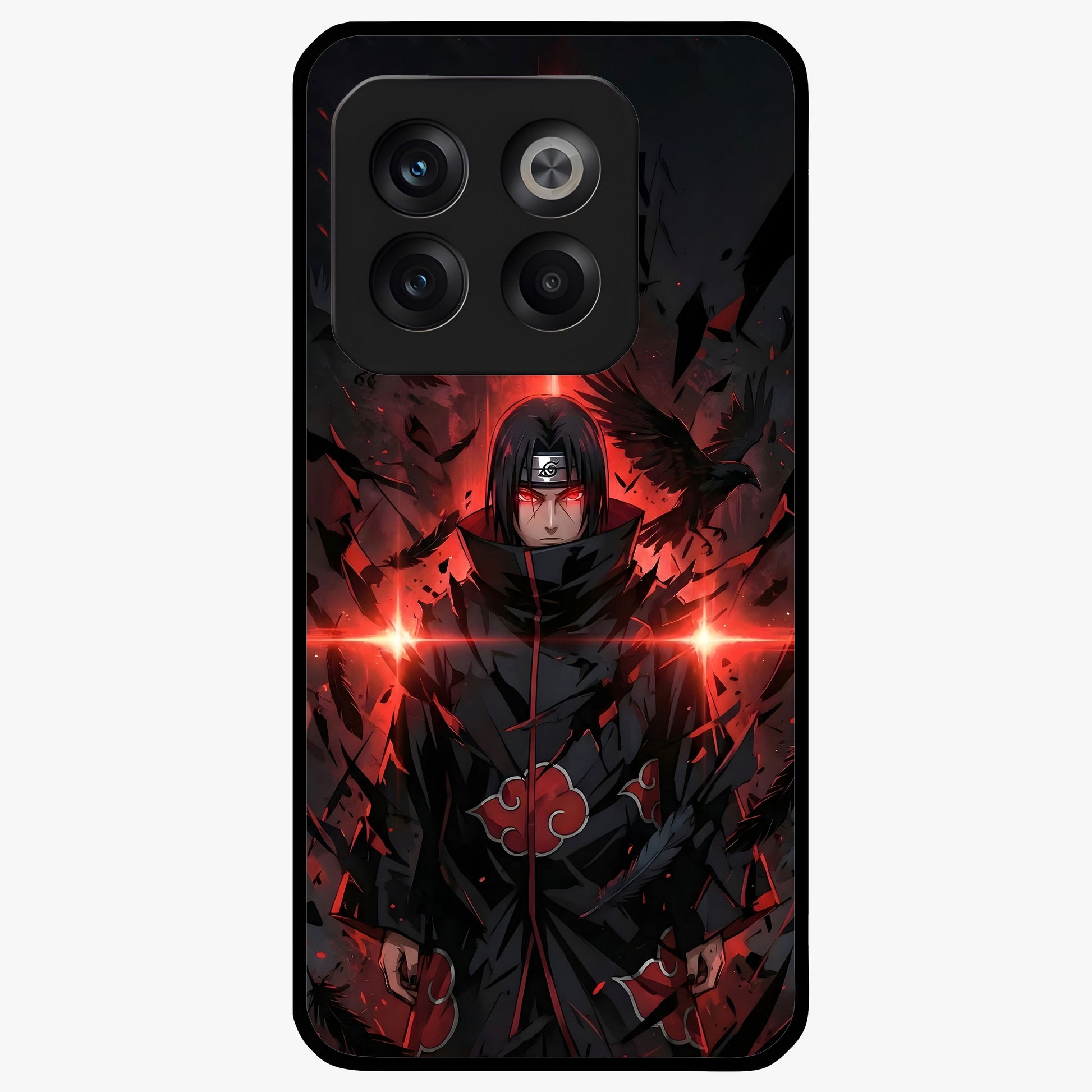 Focused Blade Discipline Glass Case for 1+10T bold front view featuring sharp blade inspired artistic artwork