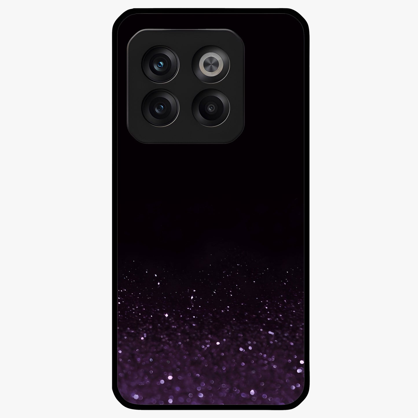 Glittery Purple Bokeh Glass Case for 1+10T vibrant front view featuring sparkling purple bokeh artwork
