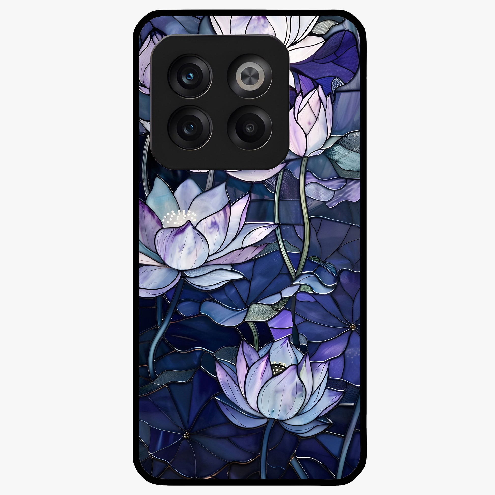 Gloss Petal Rush Glass Case for 1+10T bold front view featuring dynamic floral artwork with glossy appeal