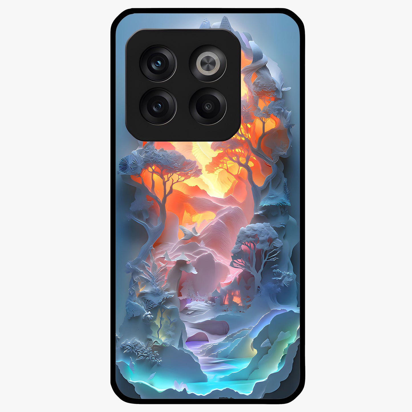 Glow Forest Portal Glass Case for 1+10T mystical front view featuring glowing forest gateway artwork