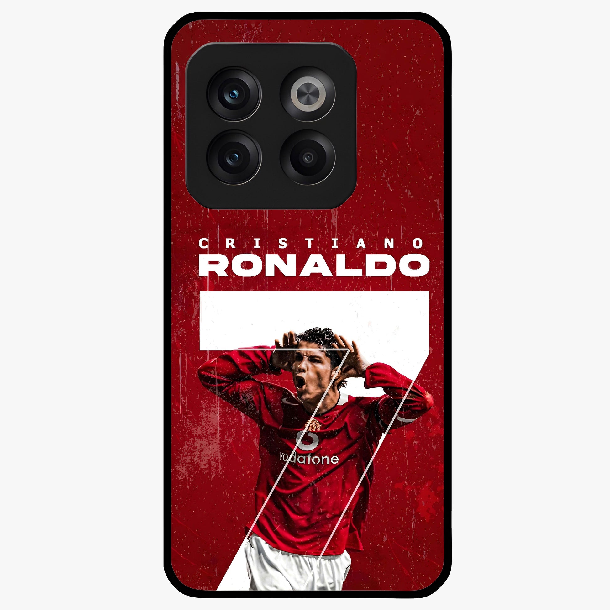 Goal Celebration Legacy Glass Case for 1+10T energetic front view featuring sports inspired celebration artwork