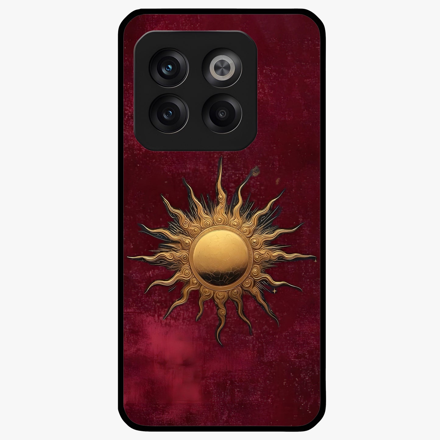 Golden Bloom Fields Glass Case for 1+10T serene front view featuring glowing floral field artwork