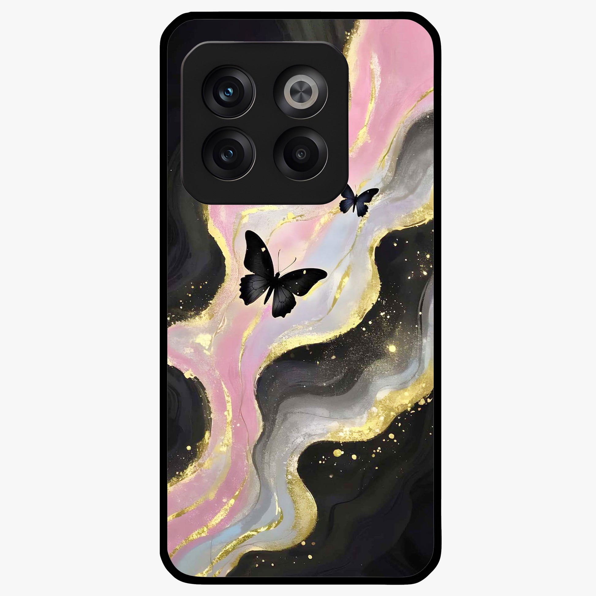 Golden Moon Horizon Glass Case for 1+10T serene front view featuring glowing golden moon over horizon artwork