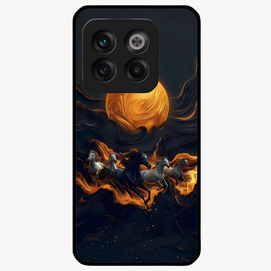 Golden Sun Majesty Glass Case for 1+10T radiant front view featuring majestic sun artwork in golden hues