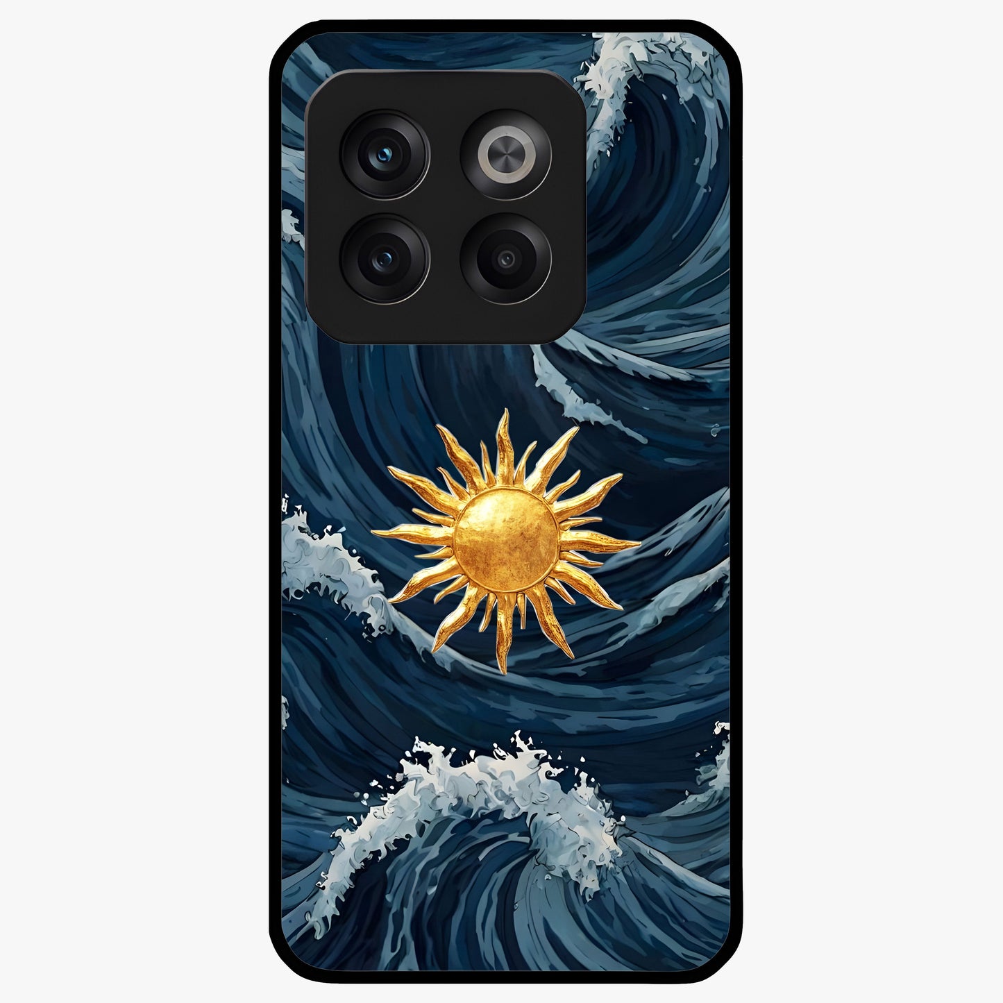Gold Sun Blush Glass Case for 1+10T elegant front view featuring warm golden sun inspired artwork