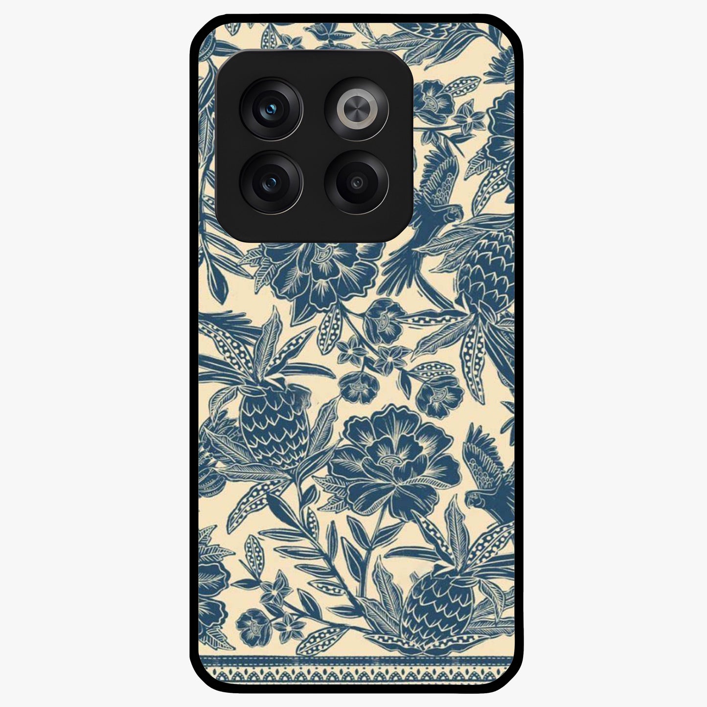 Heirloom Wild Bloom Glass Case for 1+10T elegant front view featuring vintage inspired wild floral artwork