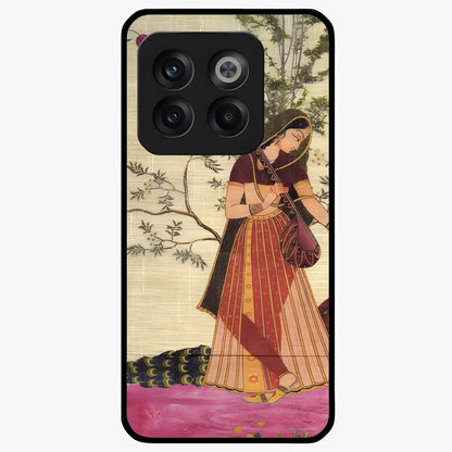 Lady With Veena Art Glass Case for 1+10T elegant front view featuring classical musical inspired artwork