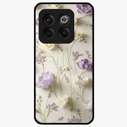 Lilac Breeze Harmony Glass Case for 1+10T soft front view featuring gentle lilac inspired artwork