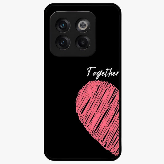 Love Forever Together Left Glass Case for 1+10T romantic front view featuring couple themed artwork