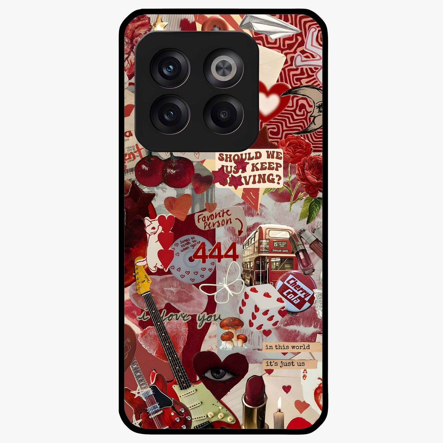 Lover’S Red Chaos Glass Case for 1+10T bold front view featuring intense red artistic artwork