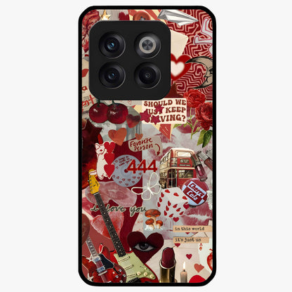 Lover’S Red Chaos Glass Case for 1+10T bold front view featuring intense red artistic artwork