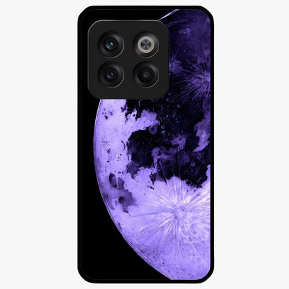 Lunar Glow in Violet Glass Case for 1+10T dreamy front view featuring glowing moon artwork in violet tones