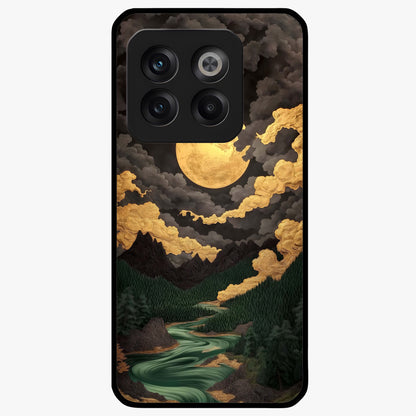 Lunar Silk Garden Glass Case for 1+10T elegant front view featuring floral artwork with soft lunar tones