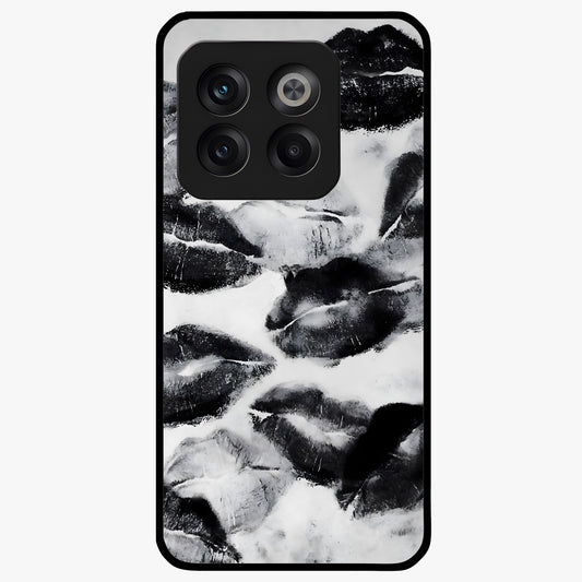 Midnight Kiss Marks Glass Case for 1+10T bold front view featuring romantic kiss mark artwork on dark background
