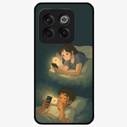 Midnight Love Echo Glass Case for 1+10T romantic front view featuring subtle love inspired artwork in dark tones