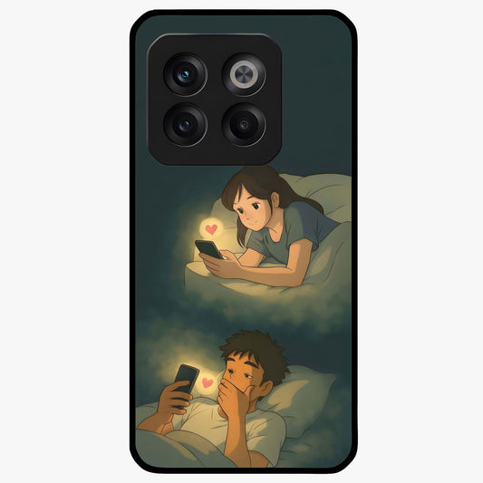 Midnight Love Echo Glass Case for 1+10T romantic front view featuring subtle love inspired artwork in dark tones
