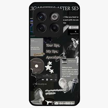 Midnight Love Glass Case for 1+10T romantic front view featuring subtle love inspired artwork in dark tones