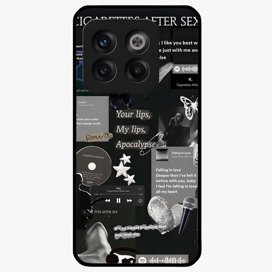 Midnight Love Glass Case for 1+10T romantic front view featuring subtle love inspired artwork in dark tones
