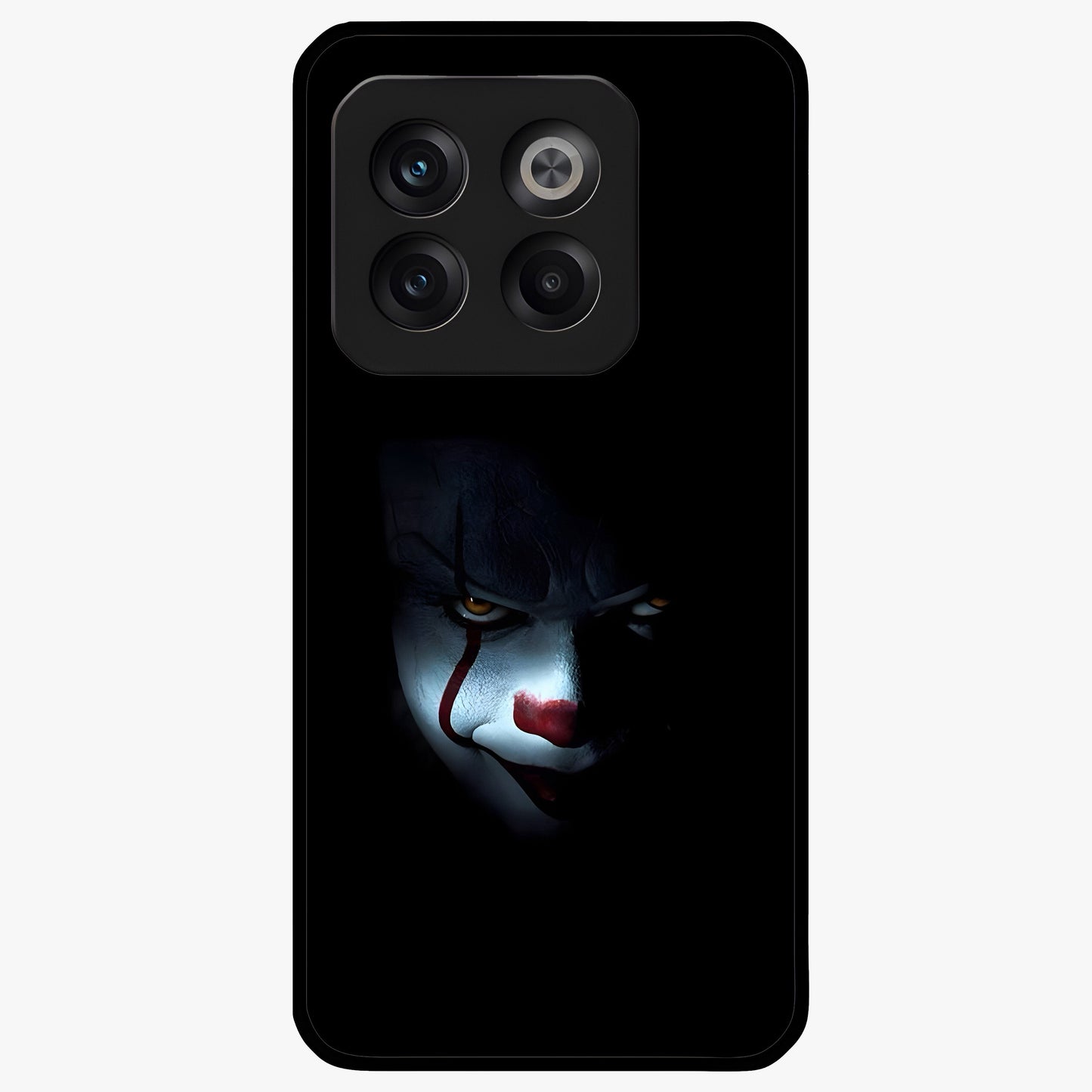 Midnight Madness Smile Glass Case for 1+10T edgy front view featuring bold smile artwork in dark aesthetic tones