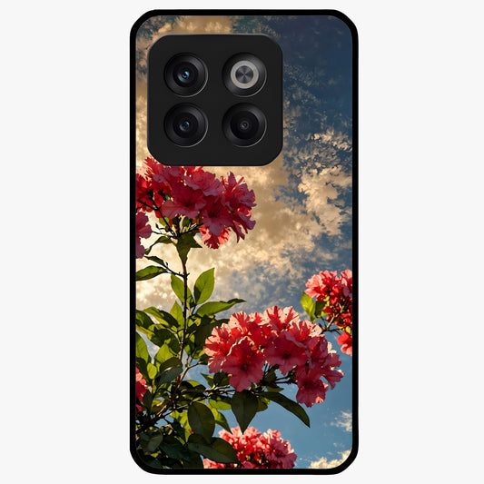 Moonlit Blossom Charm Glass Case for 1+10T elegant front view featuring floral artwork under soft moonlight tones