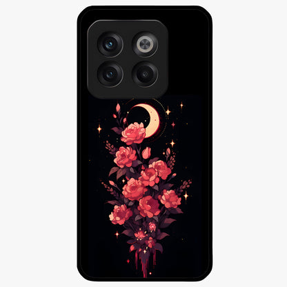 Moonlit Floral Elegance Glass Case for 1+10T graceful front view featuring sophisticated floral artwork on dark backdrop