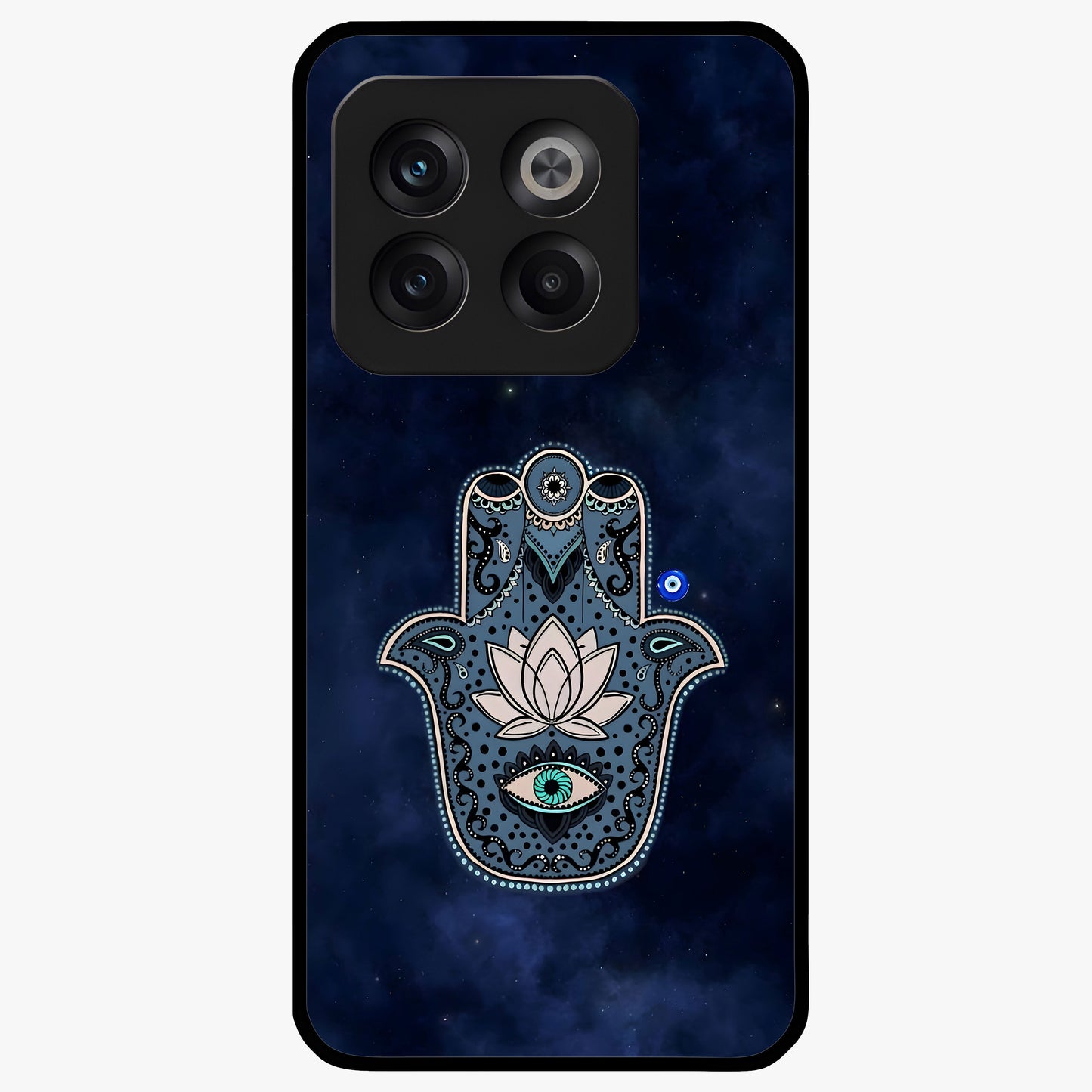 Mystic Calm Shield Glass Case for 1+10T serene front view featuring symbolic shield artwork in calming tones