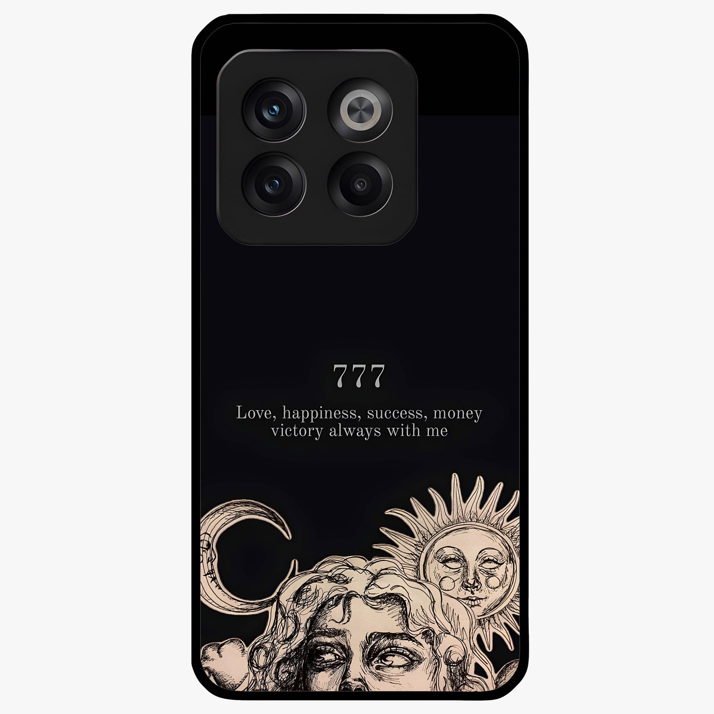 Mystic Victory Aura Glass Case for 1+10T bold front view featuring powerful aura inspired artwork