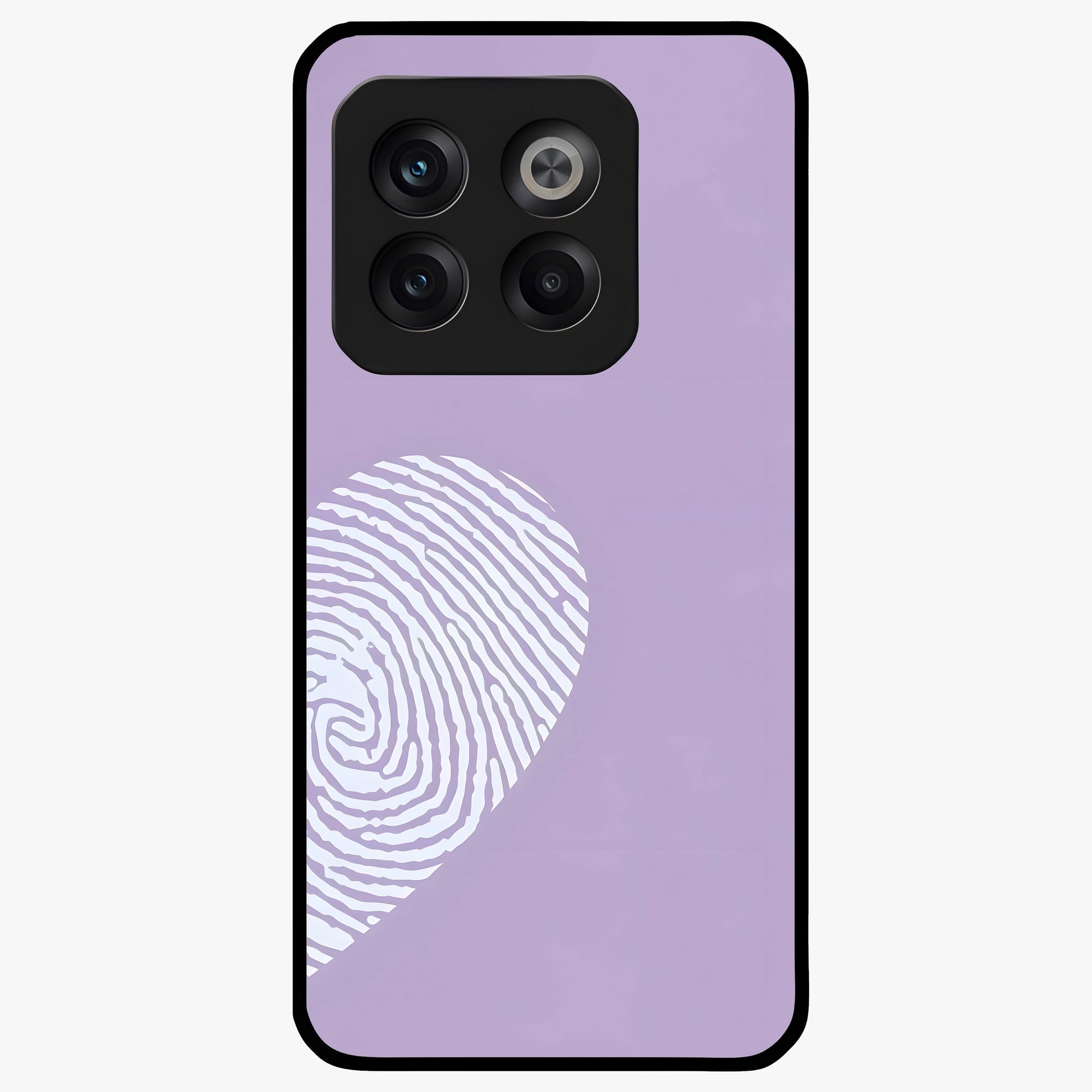 Our Hearts Match Glass Case for 1+10T sweet front view featuring couple themed heart artwork