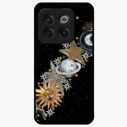 Pearls Universe Object Glass Case for 1+10T artistic front view featuring pearl inspired cosmic artwork