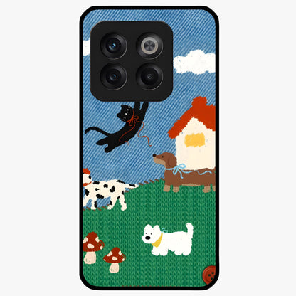 Pet Adventures Glass Case for 1+10T playful front view featuring cute pet themed artwork