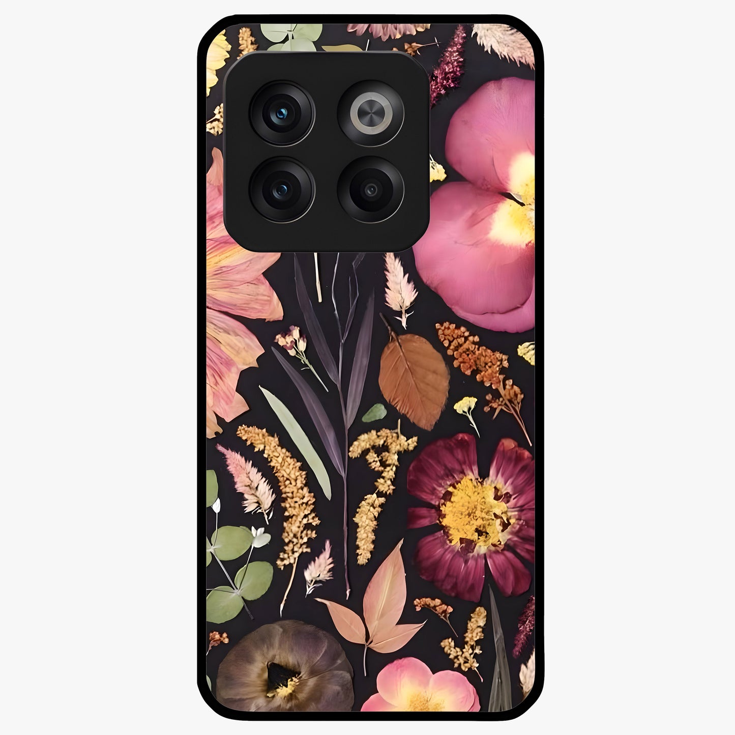 Petal Dream Tapestry Glass Case for 1+10T elegant front view featuring intricate floral tapestry artwork
