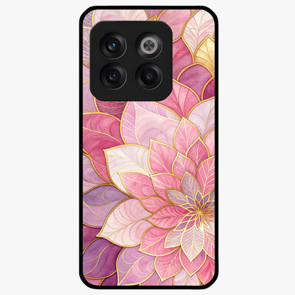 Petal Luxe Bloom Glass Case for 1+10T luxurious front view featuring refined floral artwork with rich tones