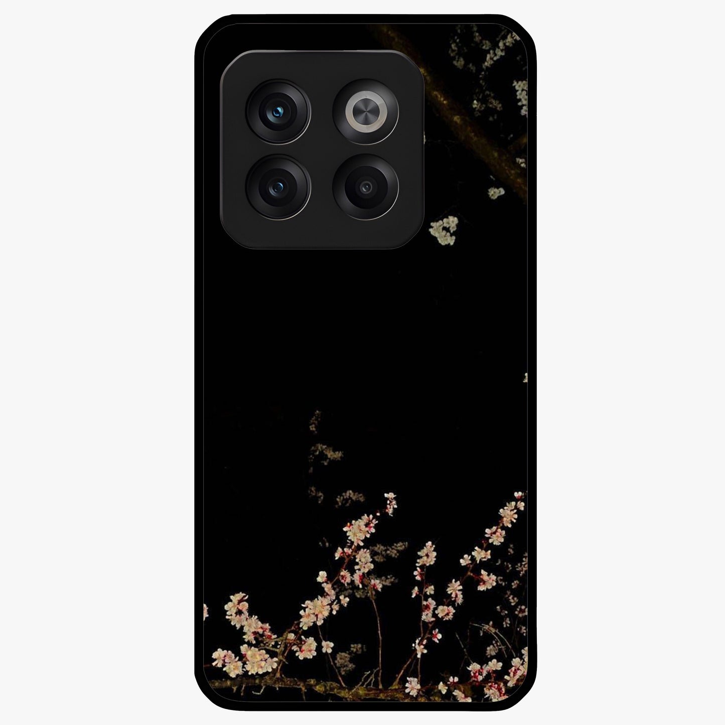Petal Moon Light With Custom Name Glass Case for 1+10T graceful front view featuring floral artwork under moonlight with personalized name design