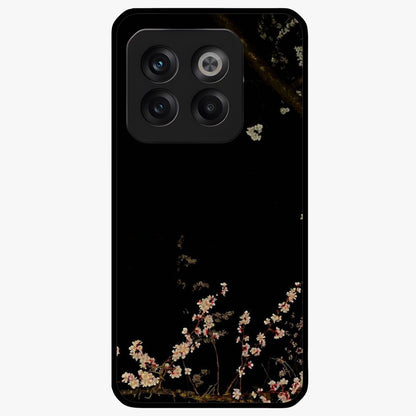 Petal Moon Light With Custom Name Glass Case for 1+10T graceful front view featuring floral artwork under moonlight with personalized name design