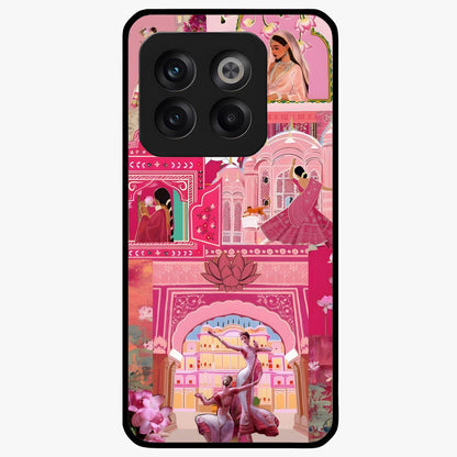 Pink Palace Muse Glass Case for 1+10T elegant front view featuring palace inspired artwork in soft pink hues